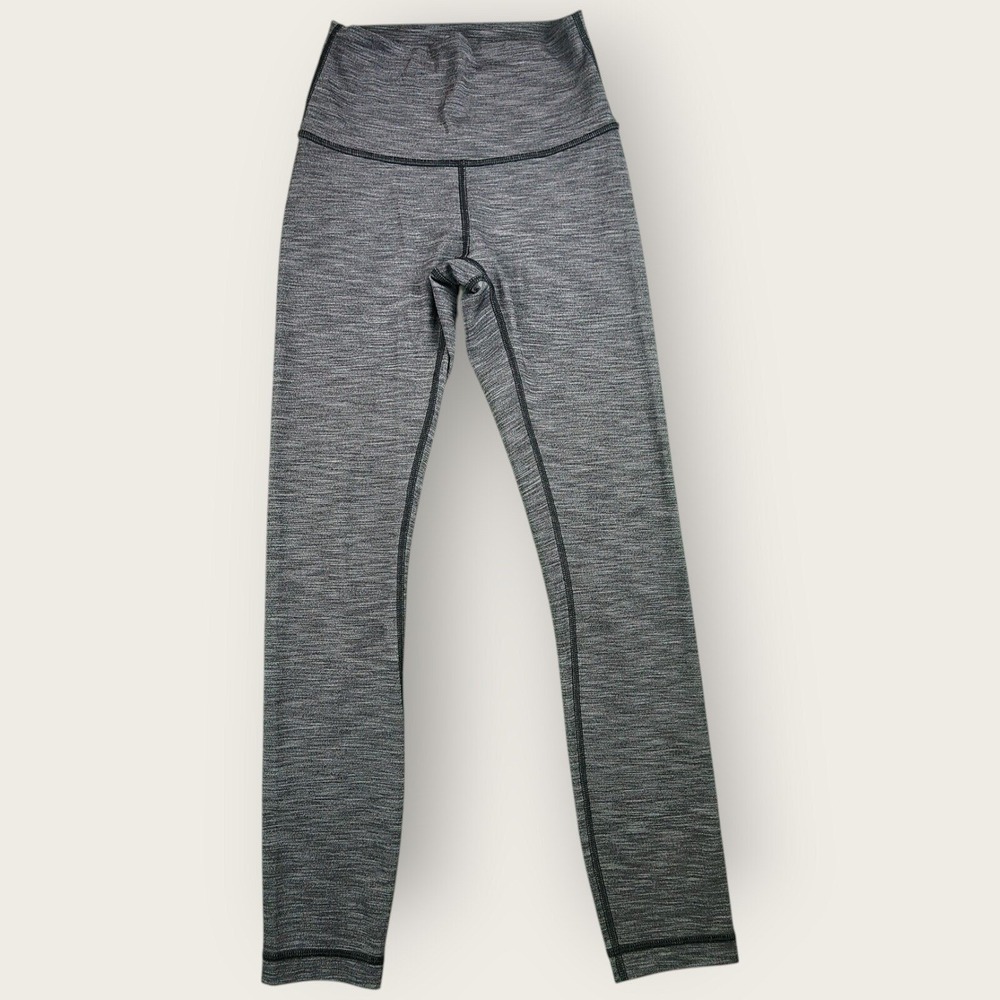Lululemon Wunder Under High Rise Leggings Gray Heathered Size 4 28" Inseam
